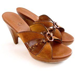 Cole Haan Women's Brown Leather Heels Sandals 7
